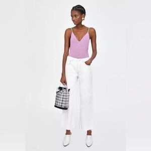 Zara High Rise Cropped Flare jeans 4 NWT